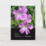 Cartão Aniversário para Nonna, gerânio de Cranesbill<br><div class="desc">Cartão do feliz aniversario para Nonna/avó. O cartão tem uma imagem de gerânio de Cranesbill nas máscaras de cores da violeta e da lavanda. Cartão temático botânico,  floral. Arte,  imagem,  e estúdios de Shoaff Ballanger do © dos direitos reservados do verso.</div>