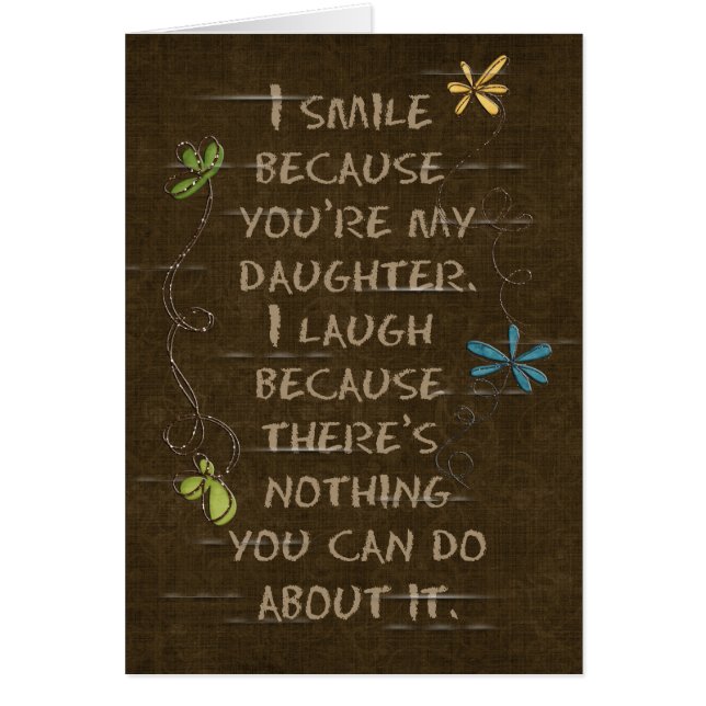 Cartão Aniversário para o brilho floral de filha em casta (Frente)