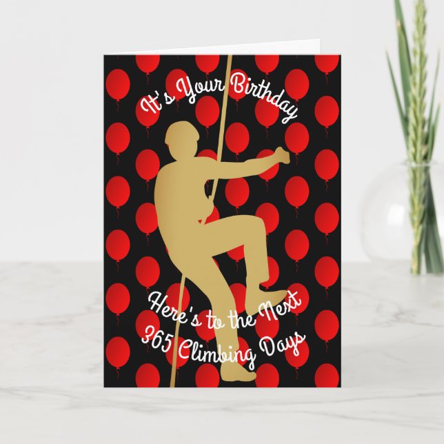 Cartão Aniversário Para Os Próximos 365 Dias De Escalada (Frente)