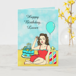 Cartão Aniversário para Sua Senhora do Retro Pinup Sexy