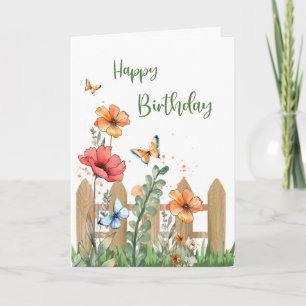 Cartão Aniversário para suas Flores de Primavera e Borbol
