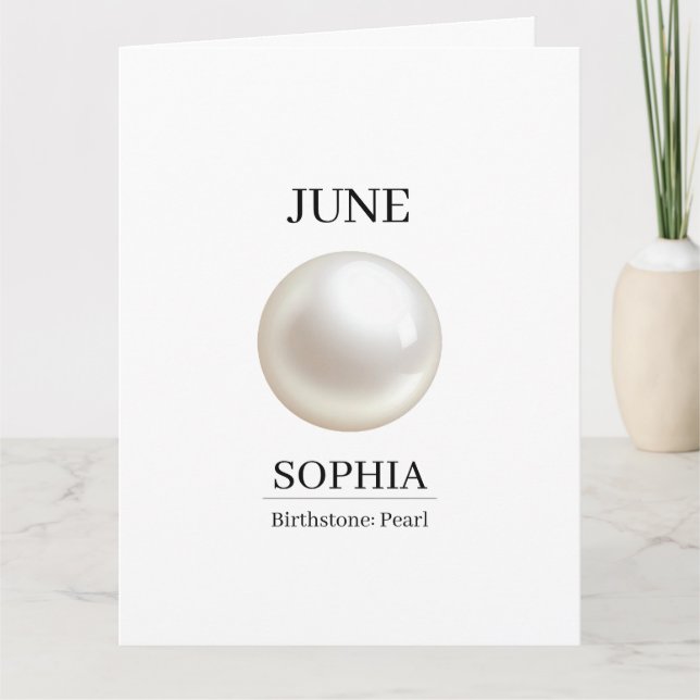 Cartão Aniversário Pérola de Junho (Frente)