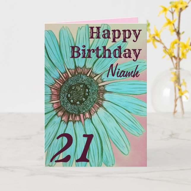 Cartão Aniversário Personalizado (Flor Amarela)