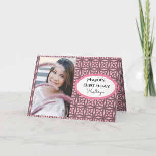Cartão Aniversário Personalizado com Lace e Foto