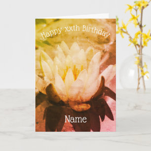 Cartão Aniversário Personalizado Da Arte Floral Da Água L