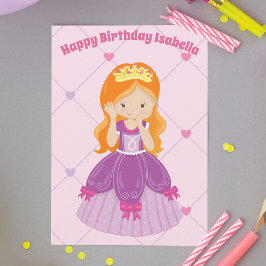 Cartão Aniversário Personalizado da Princesa Redhead boni