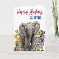 Aniversário Personalizado de Animais da Selva Fofo