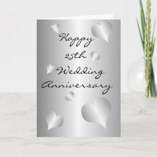 Cartão Aniversário personalizado de casamento do 25 Silve