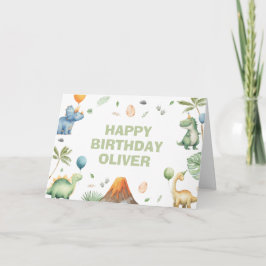 Cartão Aniversário Personalizado de Dinossauro Jurássico