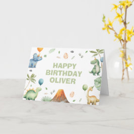 Cartão Aniversário Personalizado de Dinossauro Jurássico