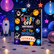 Aniversário Personalizado de Foguete para Meninos