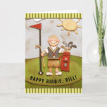 Cartão aniversário personalizado de golfe<br><div class="desc">design de aniversário e fila engraçados para o seu golfista favorito. Editar texto para adicionar nome.</div>