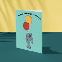 Aniversário Personalizado de Manatee e Balões