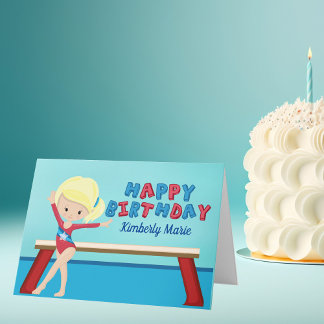 Cartão Aniversário Personalizado Do Gymnast Da Gymnast Gi