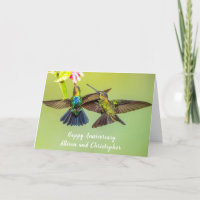 Aniversário Personalizado do Hummingbird Lovebird