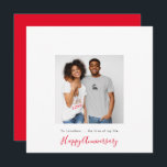 Cartão Aniversário Personalizado do Parceiro de Nome de F<br><div class="desc">Estilo minimalista com muito espaço em branco para uma sensação contemporânea de enviar seus desejos de Aniversário para seu parceiro com este design totalmente personalizável. Sua foto favorita está em formato quadrado no centro com sua saudação abaixo em simples sans lettering e Happy Anniversário ou sua saudação escolhida no final...</div>