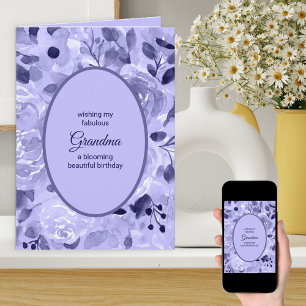 Cartão Aniversário Personalizado Floral Lavanda