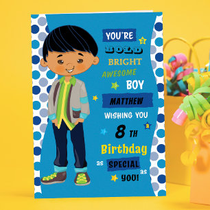 Cartão Aniversário Personalizado - Menino Asiático