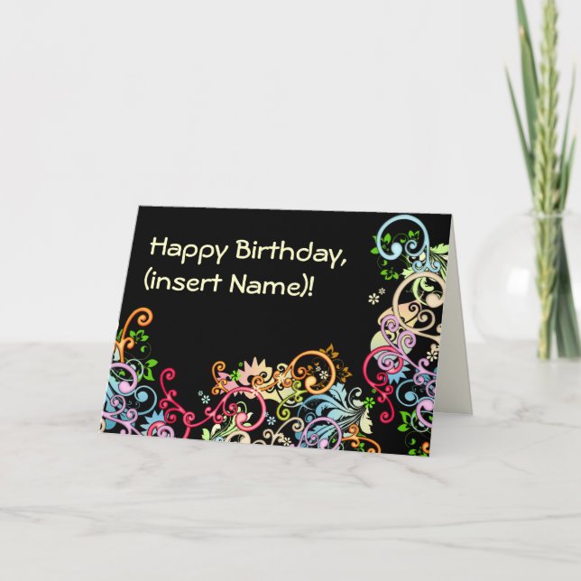 Cartão Aniversário Personalizável (Frente)