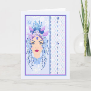 Cartão Aniversário por 13 anos. Filha Velha de Azul