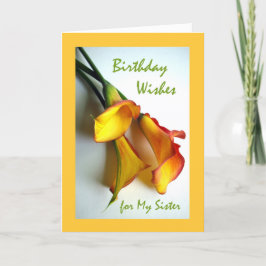 Cartão Aniversário quer uma Irmã, Mango Calla Lily