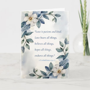Cartão Aniversário Religioso Amor é Paciente Floral