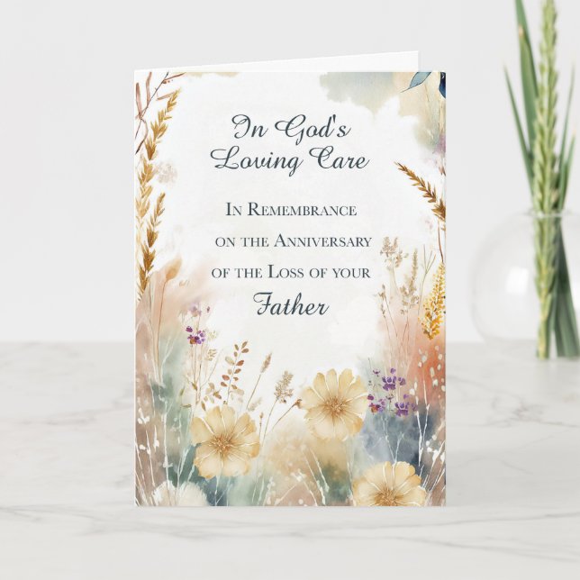 Cartão Aniversário Religioso da Perda do Pai (Frente)