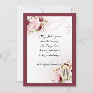 Cartão Aniversário Religioso Vintage Virgem Maria Santo R