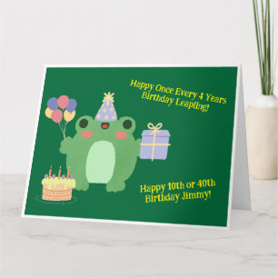 Cartão Aniversário Sapo Hat Balloons Bake Gift Design