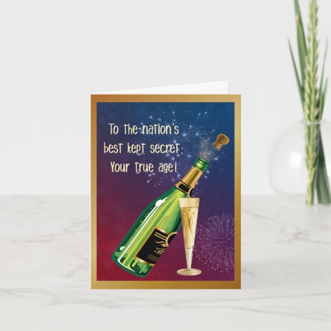 Cartão Aniversário secreto da idade (Frente)