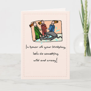 Cartão Aniversário selvagem e louco para a mulher