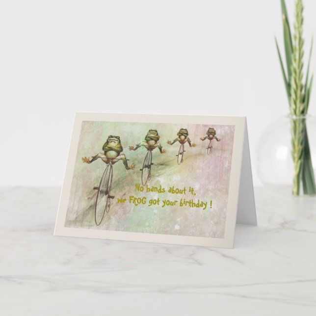 Cartão Aniversário tardivo do sapo (Frente)