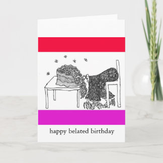 Cartão aniversário tardivo feliz