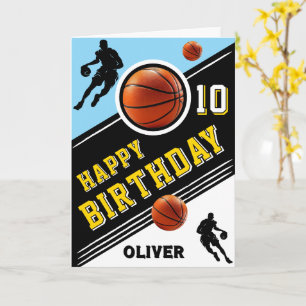 Cartão Aniversário Temático de Jogador de Basquete Modern