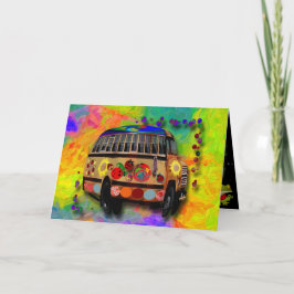 Cartão Aniversário total do Hippie