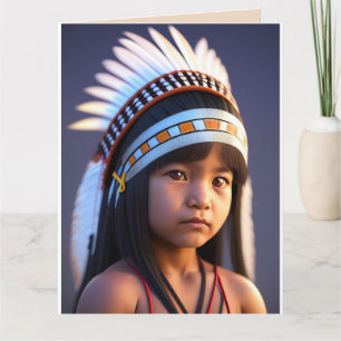 CARTÃO ANIVERSÁRIO TRIBAL NATIVO AMERICANO DE ARTE DE BOY
