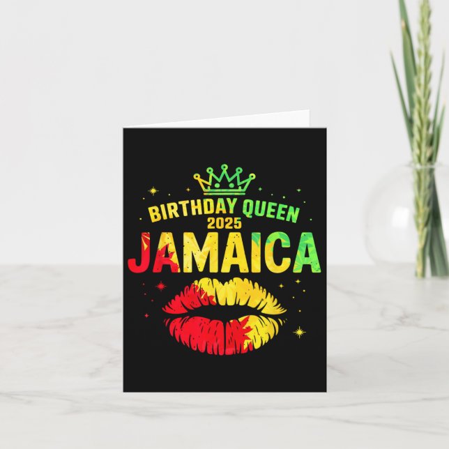 Cartão Aniversário Tribo Jamaica Trip 2025 Lábios Festa d (Frente)