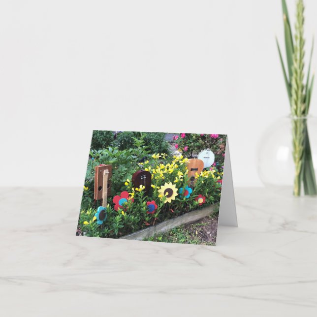 Cartão Aniversário! Um Jardim Colorido de Ukuleles (Frente)