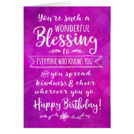 Cartão Aniversário, você é uma benção maravilhosa