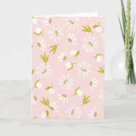 Cartão Aniversário White Watercolor Daisies