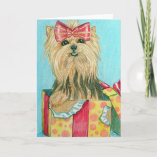 Cartão Aniversário Yorkie