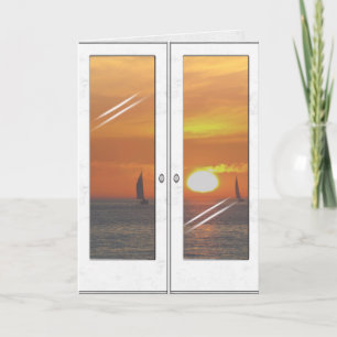 Cartão aniversários e veleiros