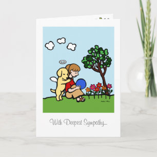 Cartão Anjo amarelo de Labrador com amor