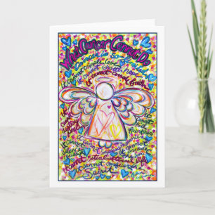 Cartão Anjo Cancer do primavera Hearts