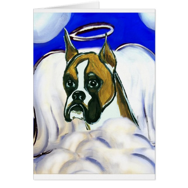 Cartão Anjo-cão-boxeiro (Frente)