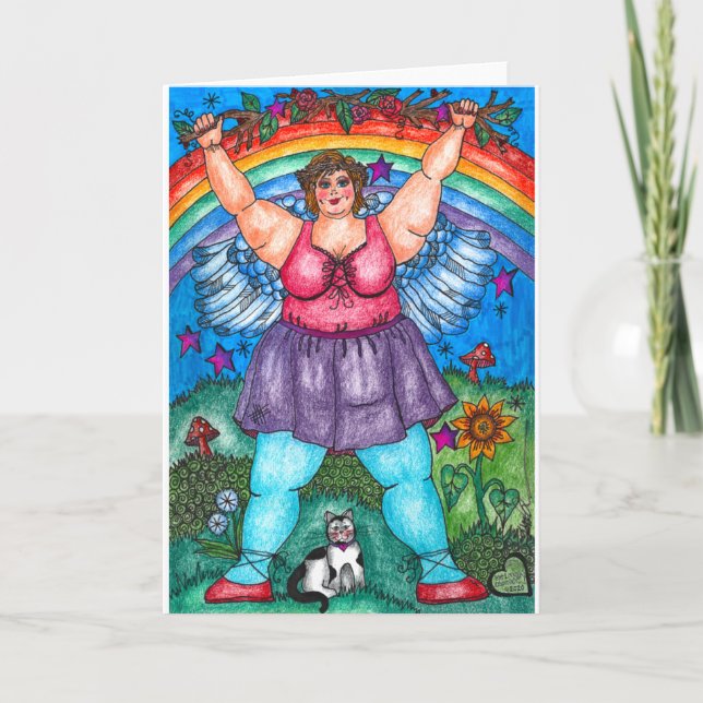 Cartão Anjo com placa de ramificação (Frente)