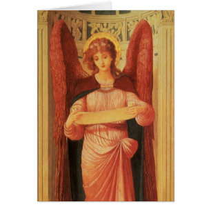 Cartão Anjo com um Pergaminho por John Melhuish Strudwick