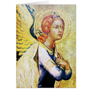 Cartão ANJO DA ANUNCIAÇÃO ,Dourado Amarelo ,Safira Azul