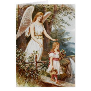 Cartão Anjo-da-guarda do Victorian