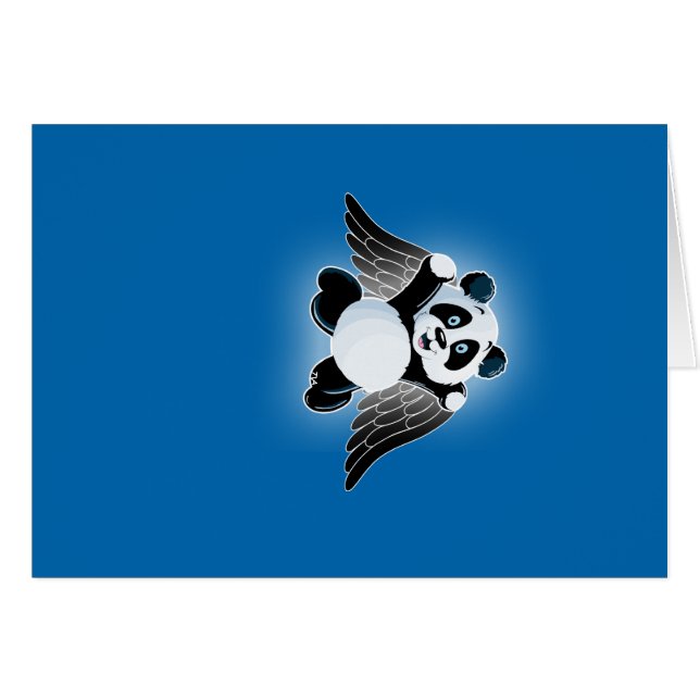 Cartão anjo da panda pequena (Frente Horizontal)